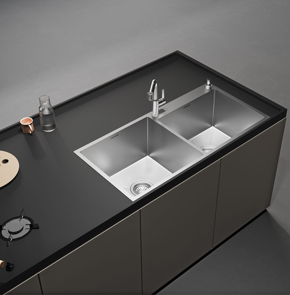 Double Bowl with Tap Hole